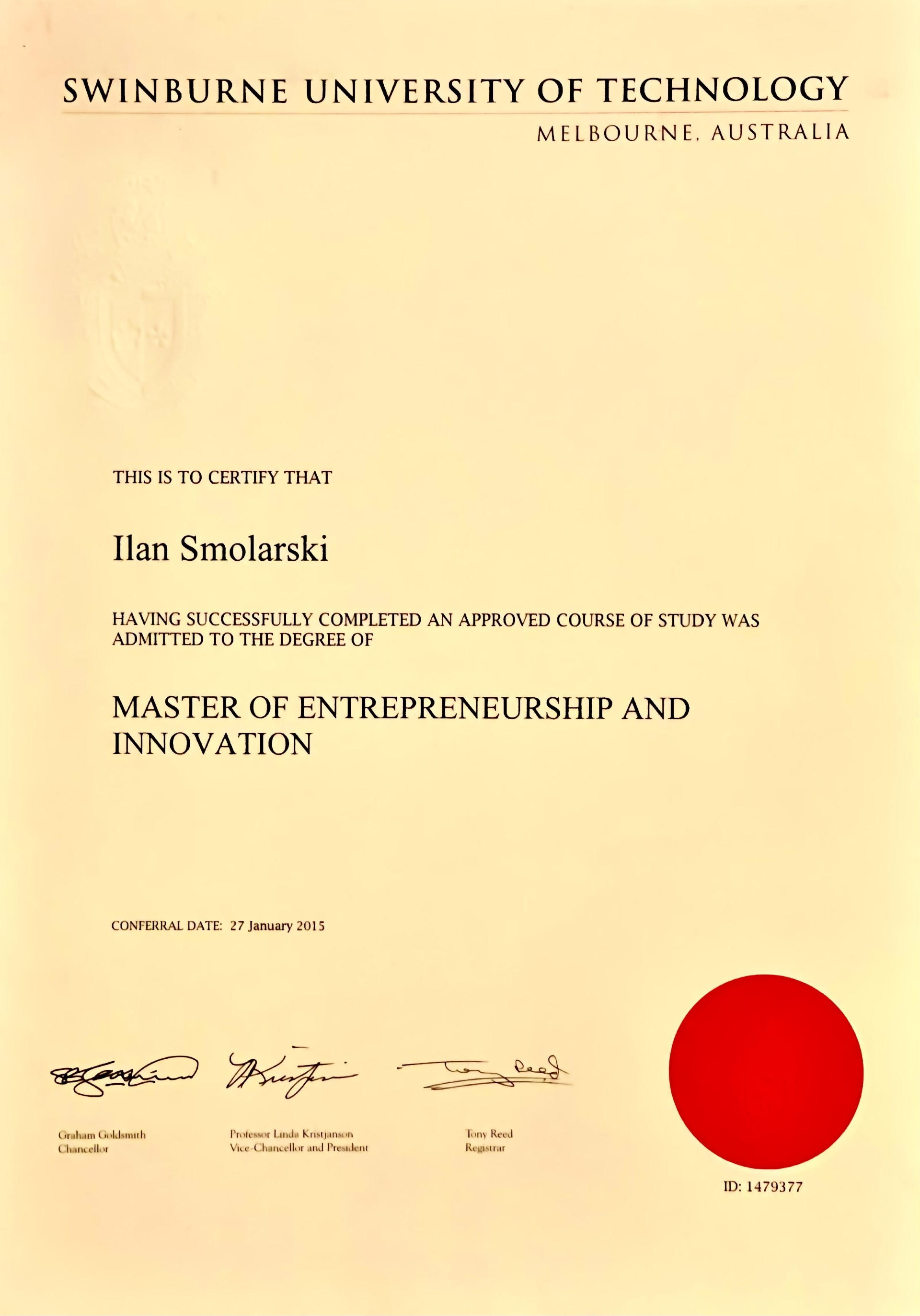 Master of Entrepreneurship & Innovation - Swinburne University